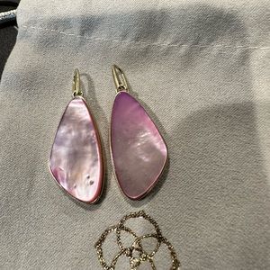 Kendra Scott pink and gold drop earrings